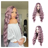 billige Syntetiske trendy parykker-sadie vask parykk auburn parykk for kvinner lang bølget kobber rød parykk krøllet syntetisk blonder parykk vann bølge ingefær parykk dyp bølge halloween cosplay daglig fest hår erstatning parykk