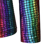 cheap Men&#039;s Classic Blazers-Men&#039;s Jacket Blazer Party Evening Bar Party Favor Vintage Skinny Polyester Stripes and Plaid Glitter Windproof Single Breasted Blazer Silver Gold Rainbow