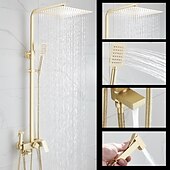 abordables Robinets de douche-Robinet de douche, système de douche Système de pommeau de douche à effet pluie Ensemble de massage à jet corporel - Douchette incluse