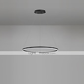 זול עיצוב טבעת ועגול-תאורת תליון לד 40/60/80 ס"מ 1-אור טבעת עיגול עיצוב ניתן לעמעום בגימורים צבועים אלומיניום יוקרתי בסגנון מודרני חדר שינה מנורות תליון חדר שינה 110-240v ניתן לעמעום רק עם שלט רחוק