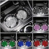 cheap Car Organizers-2pcs Bling Car Cup Holder Coaster 2.75 inch Anti-Slip Shockproof Universal Fashion Vehicle Car Coasters Insert Bling Rhinestone Auto Automotive Interior Accessories for Women