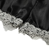 billiga Sovkläder till damer-dam pyjamas dräkter klänning nattlinne pjs 5 stycken ren färg mode enkel retro fest hem säng satin siden v wire långärmad rem topp byxa elastiskt midjebälte ingår vår höst hem kläder