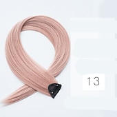 cheap Clip in Extensions-color wig Straight Synthetic Hair 24 inch Hair Extension Clip In / On 1pc / pack Soft Women&#039;s Girls&#039;