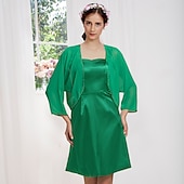 voordelige bruiloft gast wraps-Vrouwen Wikkels Bolero Schouder Jassen  Jassen Zonbescherming 3/4 Lengte Mouw Dolman Mouw Chiffon Bruiloftswikkels Met Beading Voor Feest Avond Herfst Jurk om indruk te maken