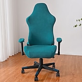 abordables Funda para silla de oficina-Funda para silla de oficina dividida, funda para silla de juego, color burdeos, elástica, lavable, funda para silla de ordenador, para sillón, silla giratoria, silla de juego, silla de jefe de