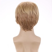 levne Párty paruky-tichý kopec 2 pánská blond paruka krátká rovná blond paruka mužské blond vlasy tepelně odolné syntetické denní nošení paruka přijít karnevalová paruka