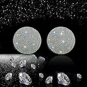cheap Car Organizers-2pcs Bling Car Cup Holder Coaster 2.75 inch Anti-Slip Shockproof Universal Fashion Vehicle Car Coasters Insert Bling Rhinestone Auto Automotive Interior Accessories for Women