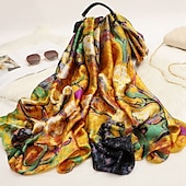 economico Sciarpe-sciarpa di seta delle donne di inverno della stampa di modo della signora della spiaggia dello scialle sciarpe caldo liscio foulard hijab femminile