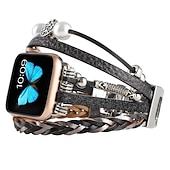 billiga Apple Watch-band-Smyckesarmband Kompatibel med Apple Watch klockband 38mm 40mm 41mm 42mm 44mm 45mm 49mm Lyx PU-läder Ersättningsurband för iwatch Series Ultra 8 7 6 5 4 3 2 1 SE