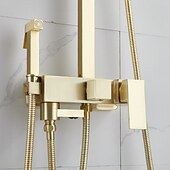 abordables Robinets de douche-Robinet de douche, système de douche Système de pommeau de douche à effet pluie Ensemble de massage à jet corporel - Douchette incluse