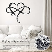 cheap Wall Sculptures-Infinity Heart Wall Decor, Unique Infinity Heart Metal Art Wall Decor Love Sign Steel Wall Plaques Bedroom Ornaments for Home Wedding Decor, Room Living Room Decoration
