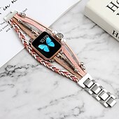 billiga Apple Watch-band-Smyckesarmband Kompatibel med Apple Watch klockband 38mm 40mm 41mm 42mm 44mm 45mm 49mm Lyx PU-läder Ersättningsurband för iwatch Series Ultra 8 7 6 5 4 3 2 1 SE