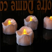 levne Vánoční osvětlení-12/24 ks svíček svítí led čajové svíčky blikající bezplamenná teplá bílá pro osvětlení halloween party 12x 24x dodáváno s baterií