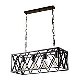 economico Luci a sospensione-lampada da bar personalità creativa in stile industriale industriale 4. 6 lampada a sospensione in ferro rettangolare in ferro