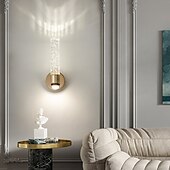 cheap Indoor Wall Lights-Crystal LED Nordic Style Indoor Wall Lights Living Room Metal Wall Light 220-240V