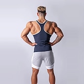 cheap Men&#039;s Active Tees &amp; Tanks-Men&#039;s Running Tank Top Workout Tank Singlet Stripe-Trim Sleeveless Top Athletic Athleisure Summer Cotton Breathable Quick Dry Soft Fitness Performance Active Training Sportswear Activewear Stripes