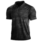 billiga Golfpikétröja för män-Herr Kamuflasje Kamouflage POLO Shirt Golftröja Kortärmad Skjorta Nedvikt Utomhus Ledigt 3D-tryck Armégrön Marinblå Grön Kaki Grå Mönster Button-Down Kläder Mode Ledigt Bekväm