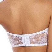 cheap Bras &amp; Bralettes-Women&#039;s Lace Bras Padded Bras Tube Bra Strapless Bras Full Coverage Scoop Neck Breathable Invisible Lace Pure Color Pull-On Closure Date Party &amp; Evening Casual Daily  1 PC Home Outfits