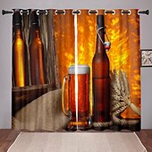 olcso Függönyök és drapériák-2 paneles szett sötétítő függöny oktoberfest design hőszigetelt függöny hálószobába nappali modern átvezetéses ablakfüggöny függönyfüggöny