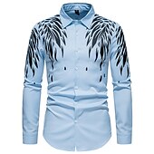 abordables camisas de esmoquin para hombre-Hombre Camisa camisa de baile Graphic Diario Negro Blanco Todas las Temporadas Ropa Estampado