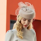 Χαμηλού Κόστους Καπέλα Γιορτής-100% Μαλλί Καπέλο Ντέρμπι / Καπέλα με Φιόγκος 1 τεμ Causal / Καθημερινά Ρούχα Ακουστικό