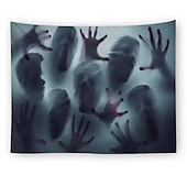 billige halloween veggtepper-halloween fest veggteppe kunst dekor teppe gardin hengende hjem soverom dekorasjon polyester spøkelse skrekk skygge halloween dekorasjoner