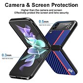 cheap Samsung Cases-Phone Case For Samsung Galaxy Z Flip 6 Z Flip 4 Z Flip 3 Flip Flip Solid Colored PC PU Leather