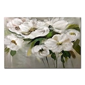 お買い得  花/植物画-ミンチュラ 手作り 厚いテクスチャー 花 油絵 キャンバス 壁アート 装飾 モダン 抽象画 ホームデコレーション ロールフレームレス 未延伸絵画