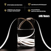 cheap Neon LED Lights-2M-30M COB LED Strip Light Plug in Flexible 220V Waterproof IP67 High Voltage Led Strip Multiple Colors 240LEDs/M Waterproof Led Light Strips for Bedroom Living Room Kitchen Furniture