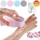 cheap Bathroom Gadgets-Bath Body Shower Sponge Scrub with Self-adhesive Hook Spa Scrub Exfoliator Dead Skin Remover for Adults Children Elasticity Reusable Shower Brush Skin Cleaner