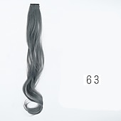cheap Clip in Extensions-color wig Straight Synthetic Hair 24 inch Hair Extension Clip In / On 1pc / pack Soft Women&#039;s Girls&#039;