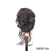 economico Chignon-commercio estero fibra chimica sintetica lazy catch clip capelli anello bocciolo di fiore testa a sfera ragazza naturale soffice barba lunga moda parrucca