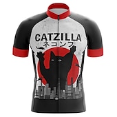 preiswerte Radtrikot Herren-Herren Radtrikot fahrradbekleidung Fahrradtrikot Kurzarm Fahhrad Trikot Shirt mit 3 Gesäßtaschen MTB Mountain Rennrad Atmungsaktiv Schnelltrocknend Feuchtigkeitsableitung Reflexstreiffen Schwarz Rot