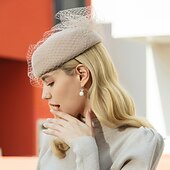 Χαμηλού Κόστους Καπέλα Γιορτής-100% Μαλλί Καπέλο Ντέρμπι / Καπέλα με Φιόγκος 1 τεμ Causal / Καθημερινά Ρούχα Ακουστικό