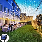 ieftine Lumini cu coarde solare-lumini cu led solare în aer liber 10/20/30/50/100m lumini șiruri de Crăciun rezistente la apă iluminare festivă lumini pentru copac în aer liber petrecere de nuntă pom de Crăciun grădină în aer liber