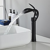 economico Classici-Rubinetto Lavabo Bagno Con Bocca A Cascata, Miscelatore Lavabo In Ottone, Rubinetti Vasca Monocomando Monoforo Finiture Verniciate Corpo Alto Stile Moderno