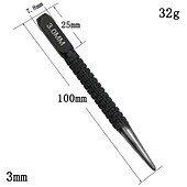 economico set di punte da trapano-1/3 pz antiscivolo centro punch set 1.5/2/3mm in lega di acciaio punzone centrale generale auto punch marcatura strumento di perforazione per metallo legno