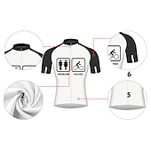 abordables Maillots pour hommes-Homme Maillot de cyclisme Graphique À Motifs Lettres &amp; Chiffres Manche Courte Cyclisme Maillot Top avec 3 poches arrière VTT Vélo tout terrain Cyclisme sur route Séchage Rapide Bandes réfléchissantes
