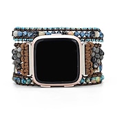 levne Pásky na hodinky Fitbit-Chytré hodinky Kompatibilní s Fitbit Versa 3 / Sense Versa / Versa 2 / Versa Lite / Versa SE Materiál Korálky Chytré hodinky Popruh Ručně Vyrobeno Vícevrstvé Nastavitelný Ručně vyráběné pletené lano