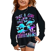 Girls' 3D Animal Dinosaur Letter T shirt Long Sleeve 3D Print Fall Winter Active Fashion Daily Kids 3-12 Years Outdoor Daily Regular Fit cheap Girl's 3D Animals-Girls' 3D Animal Dinosaur Letter T shirt Long Sleeve 3D Print Fall Winter Active Fashion Daily Kids 3-12 Years Outdoor Daily Regular Fit