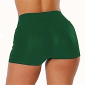 abordables Short chaud-Femme Normal Short Mode Collants Court Taille médiale Couleur unie Confort Haute élasticité Casual Fin de semaine Rouge bordeaux Noir bleu marine Vert foncé Mince