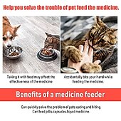 お買い得  犬用ボウル＆フィーダー-小動物を養うための2個の猫ピルシューターピルディスペンサー犬ピルピルガンペットタブレットシリンジプッシャーソフトチップペット薬フィーダー（赤）