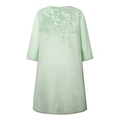 cheap Plus Size Collection-Women&#039;s Plus Size Curve Two Piece Dress Floral Round Neck Print 3 4 Length Sleeve Spring Summer Casual Knee Length Dress Casual Daily Dress