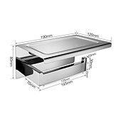 お買い得  トイレットペーパーホルダー-多機能トイレット ペーパー ラック 304 ステンレス鋼ロール ペーパー タオル ラック大/小ミラー明るい明るい色