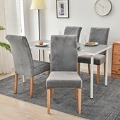 economico Fodera per sedia da pranzo-fodera per sedia da pranzo elasticizzata fodera per sedia verde fodera in velluto elastico per cene da pranzo matrimonio in hotel morbido lavabile
