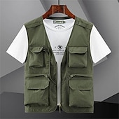 voordelige Gilets-Voor heren Vissersvest Wandelvest Kleding Bovenlichaam Buiten Ademend Lichtgewicht Multi Pocket Comfortabel Zwart blauw Grijs Vissen Klimmen Kamperen / wandelen / grotten verkennen