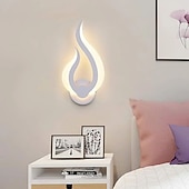 abordables Apliques de pared LED-Lightinthebox Lámparas de pared LED de 1 luz de 31 cm, apliques de pared con diseño en forma de fuego, tiendas/cafeterías de estilo minimalista moderno, aplique de acrílico genérico 10w ip44