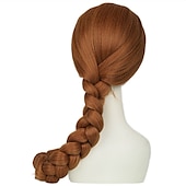 voordelige Pruiken van filmkarakters-Shrek prinses Fiona pruiken ultra-lange bruine vlecht pruik cosplay accessoire coslive Halloween pruiken