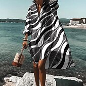 cheap Shirt Dresses-Women&#039;s Shirt Dress Casual Dress Swing Dress Midi Dress Outdoor Winter Dress Daily Fashion Stylish Shirt Collar Rolled Cuff High Low dress Long Sleeve Summer Spring Fall 2023 Loose Fit