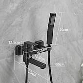 cheap Bathtub Faucets-Bathtub Faucet Dual Spout Wall Mounted, Bath Tub Filler Mixer Brass Tap with Heldhand Showerhand, Ceramic Valve Single Handle Control